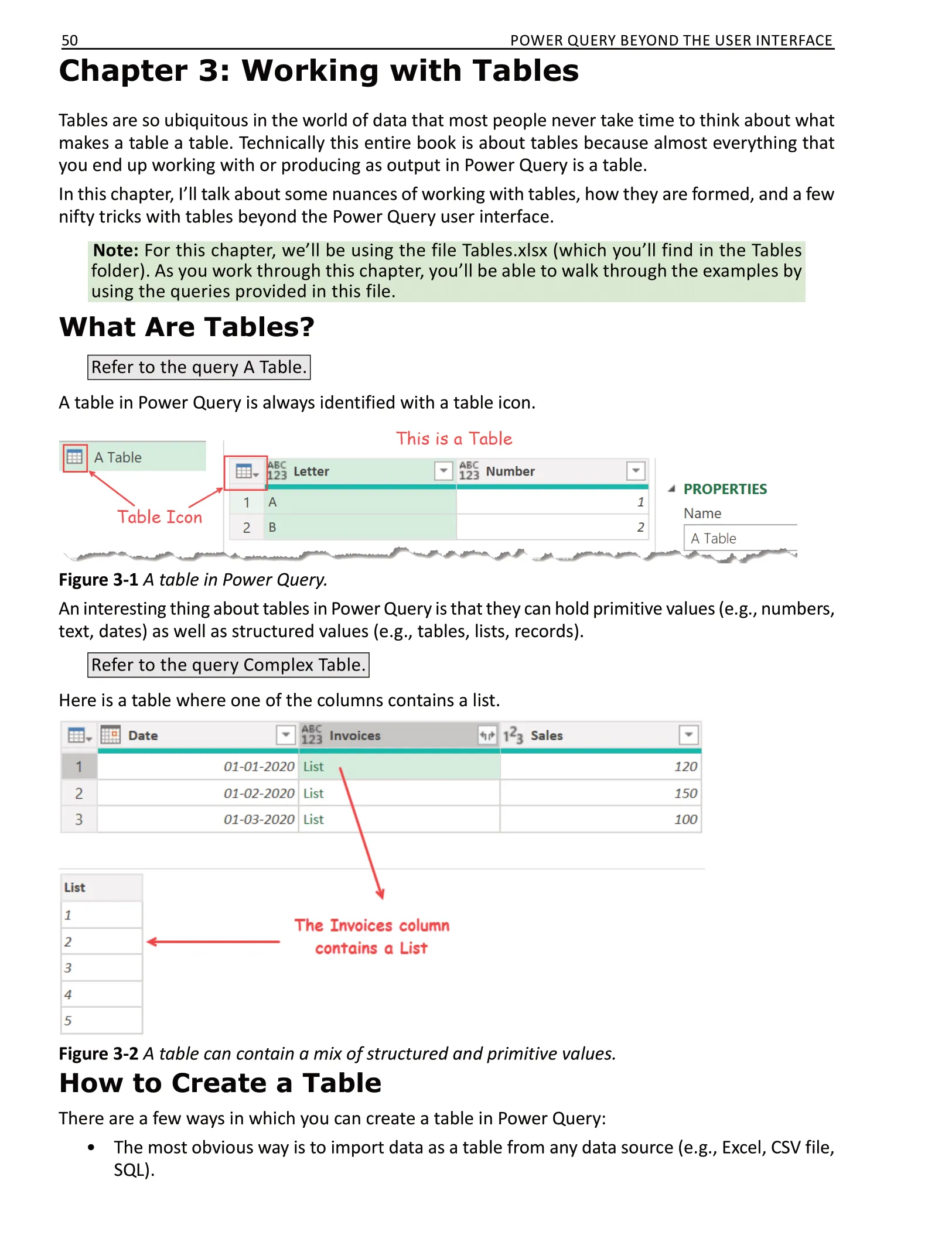 Chapter 3: Working with Tables