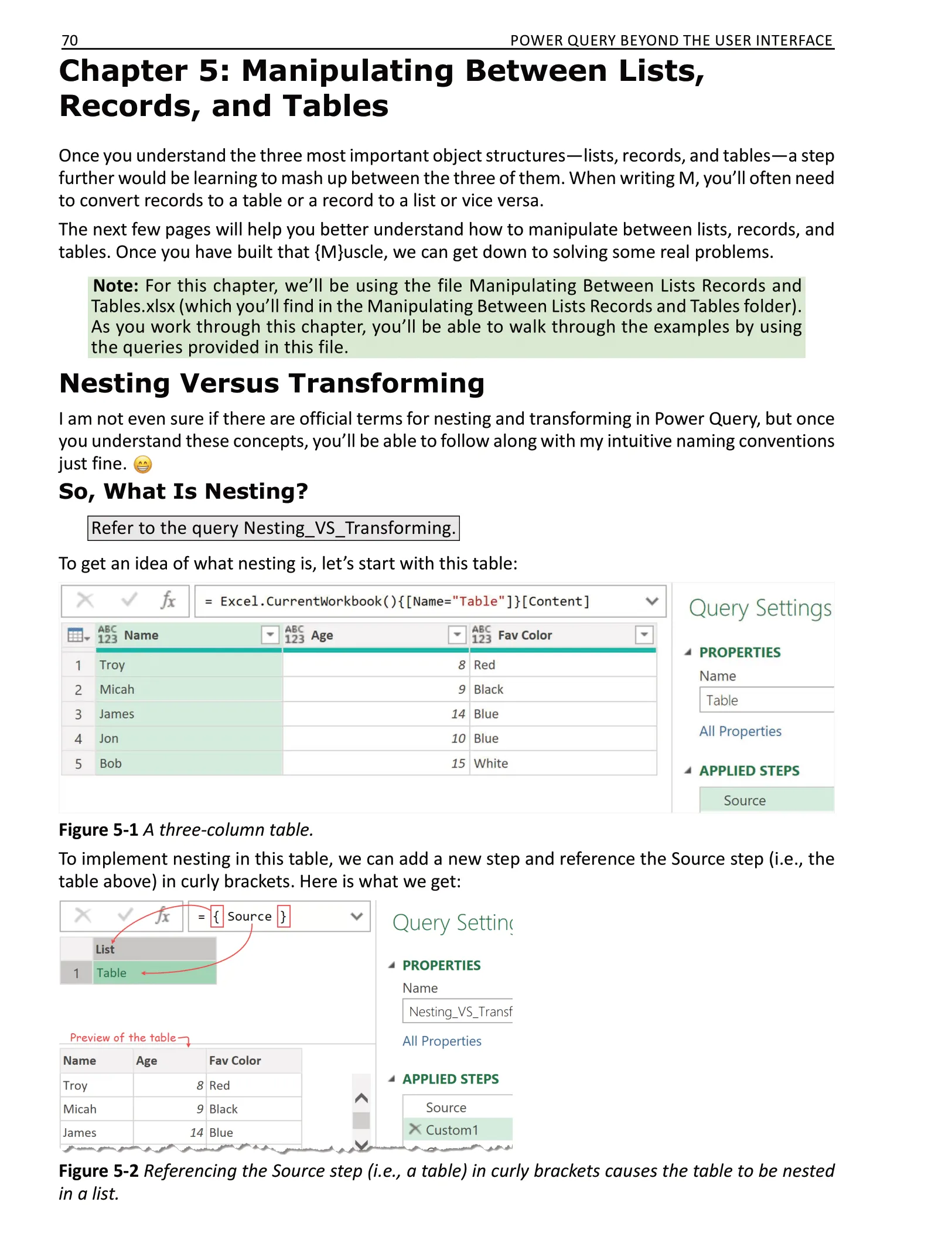 Chapter 5: Manipulating Between Lists, Records, and Tables