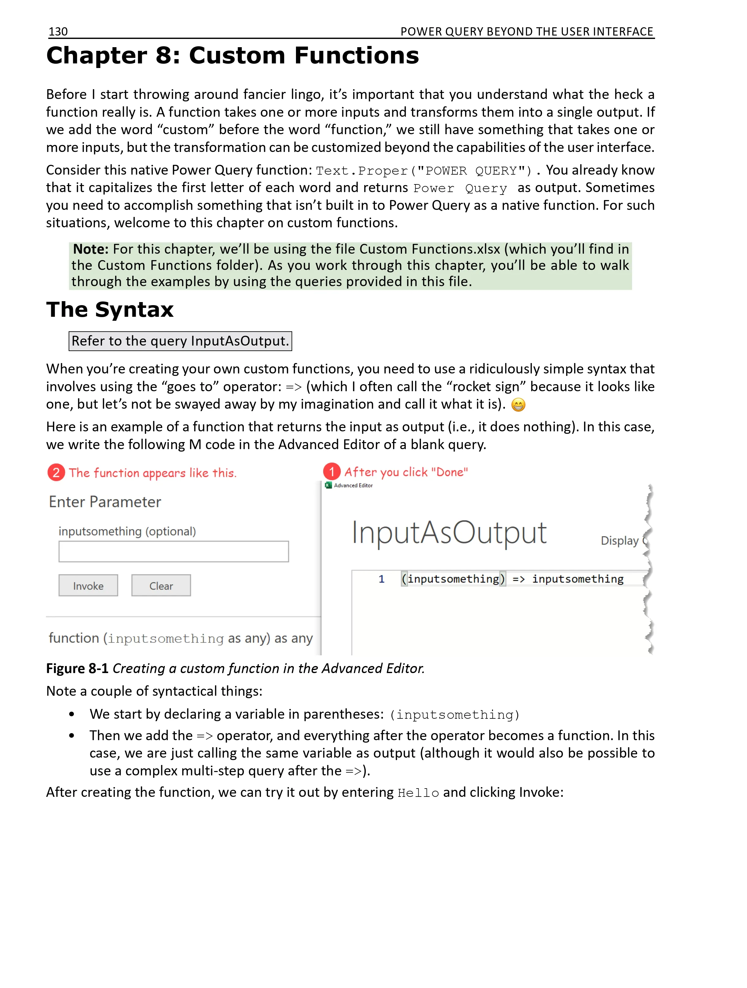 Chapter 8: Custom Functions