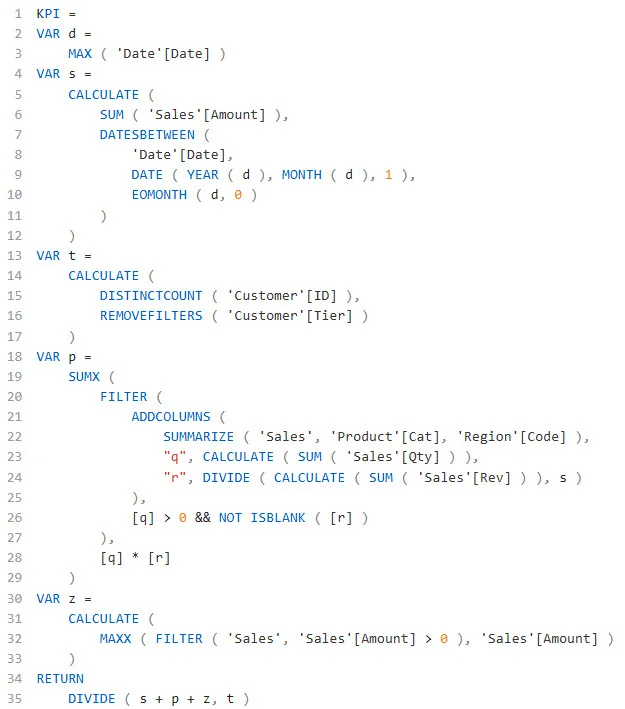 DAX Problem Example